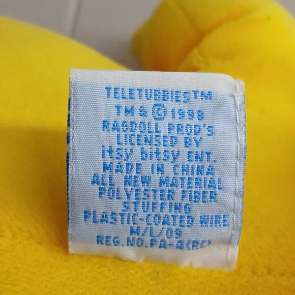 Eden Teletubbies 1998 Vintage Stuffed Plush Animal Toy Laa Laa Yellow 12" FAIR - Picture 3 of 7